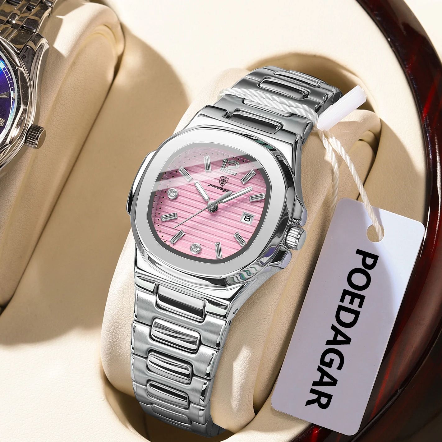 Luxury Watch Square - Reloj de pulsera POEDAGAR cuadrado a
