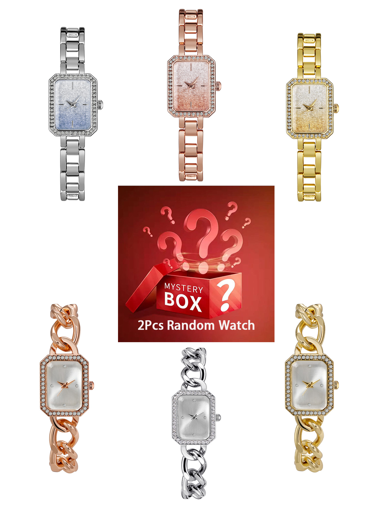 Luxury Watch Square - 2 piezas de relojes para mujer,