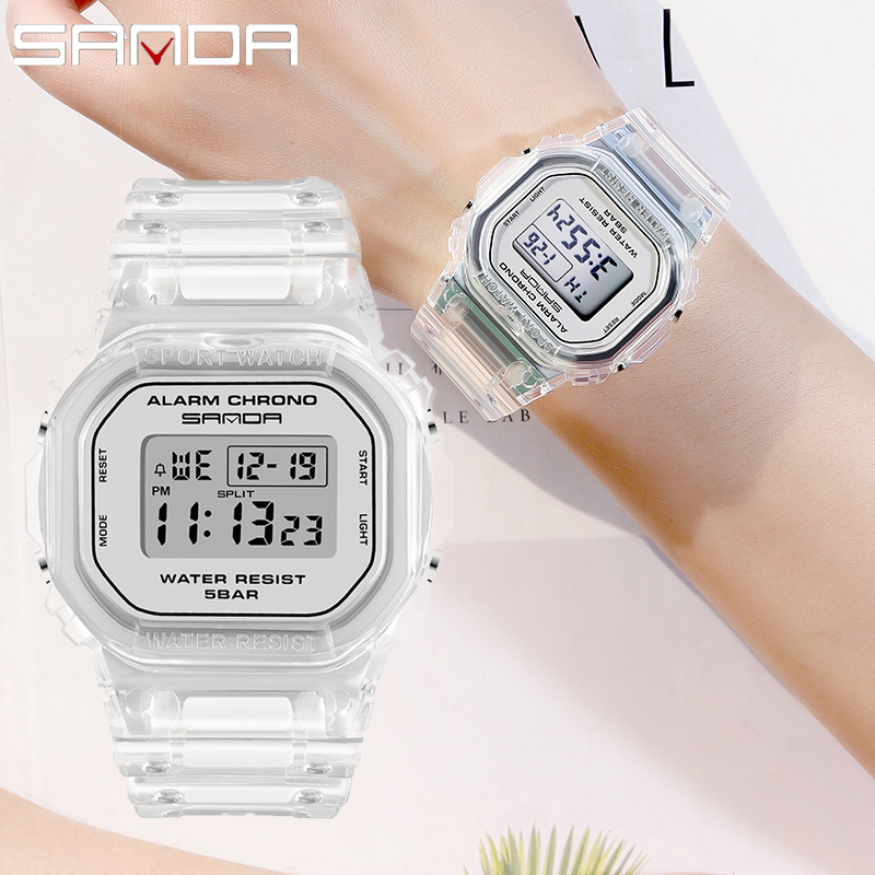 Luxury Watch White - SANDA Reloj deportivo de moda blanco,