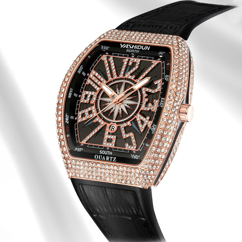 Luxury Watch With Rubber Strap - Reloj de lujo para hombre YASHIDUN,