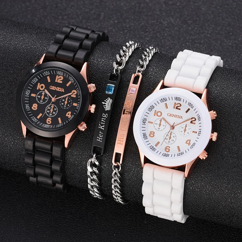 Luxury Watch With Rubber Strap - Conjunto de reloj de lujo para