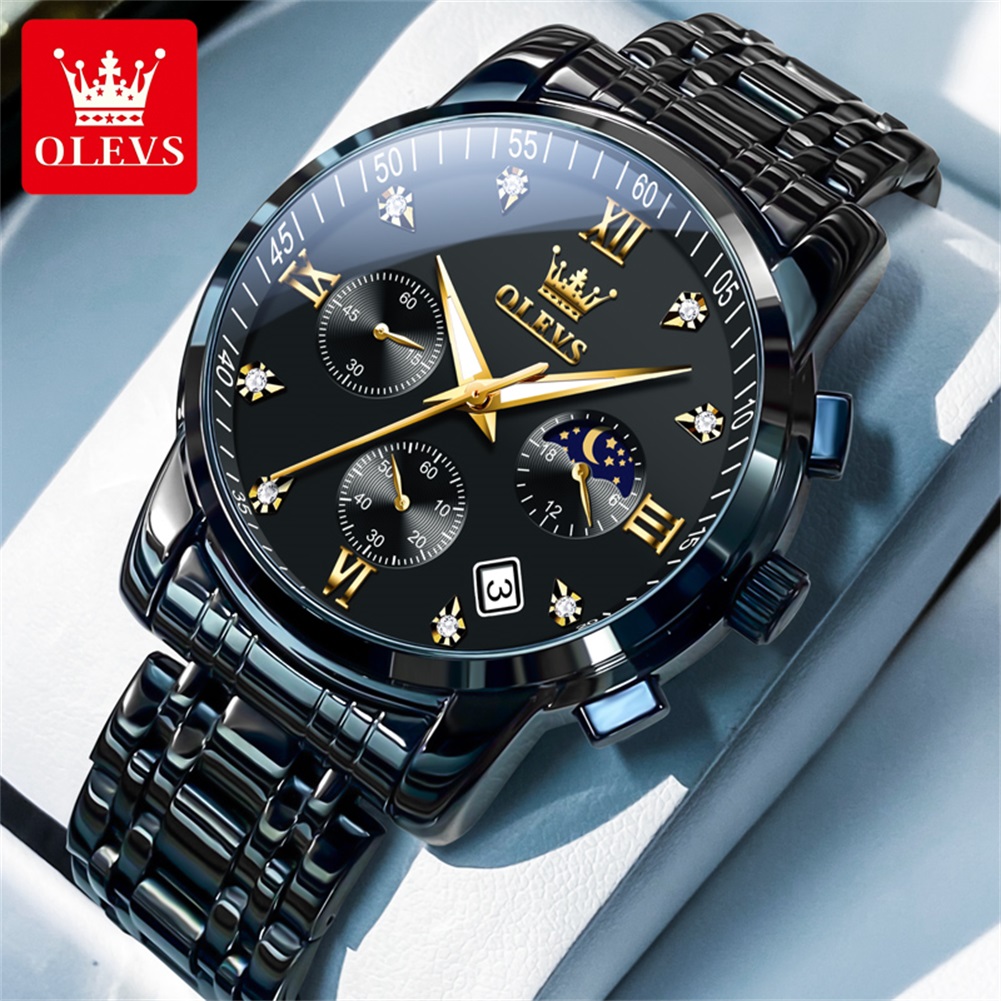 Luxury Watch Black - OLEVS Relojes populares para hombre, reloj