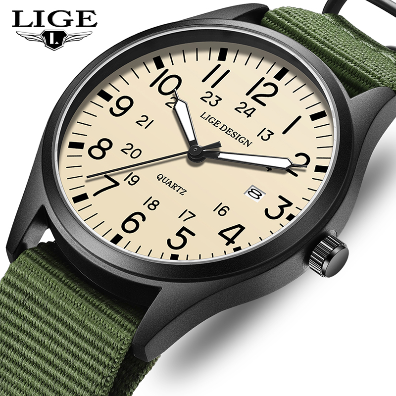 Luxury Watch Leather - Reloj de Pulsera de Cuarzo LIGE