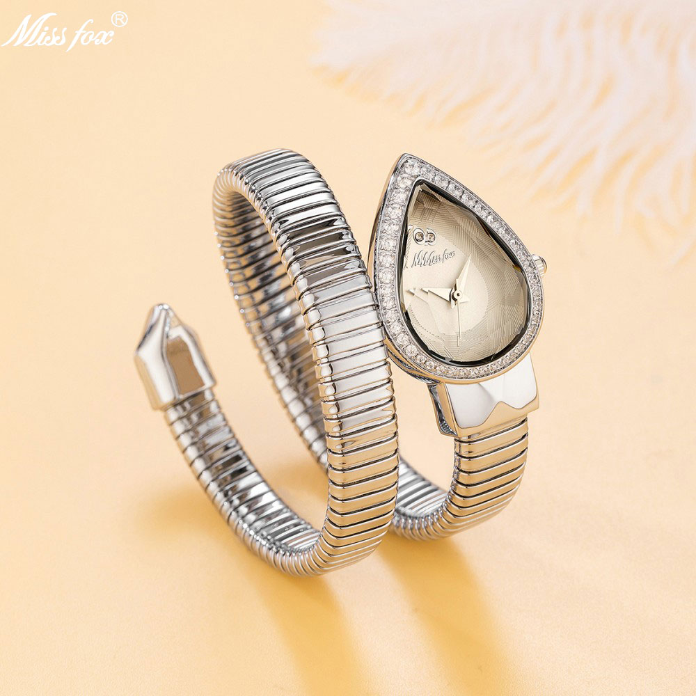 Luxury Watch White - Reloj MISSFOX con forma de serpiente