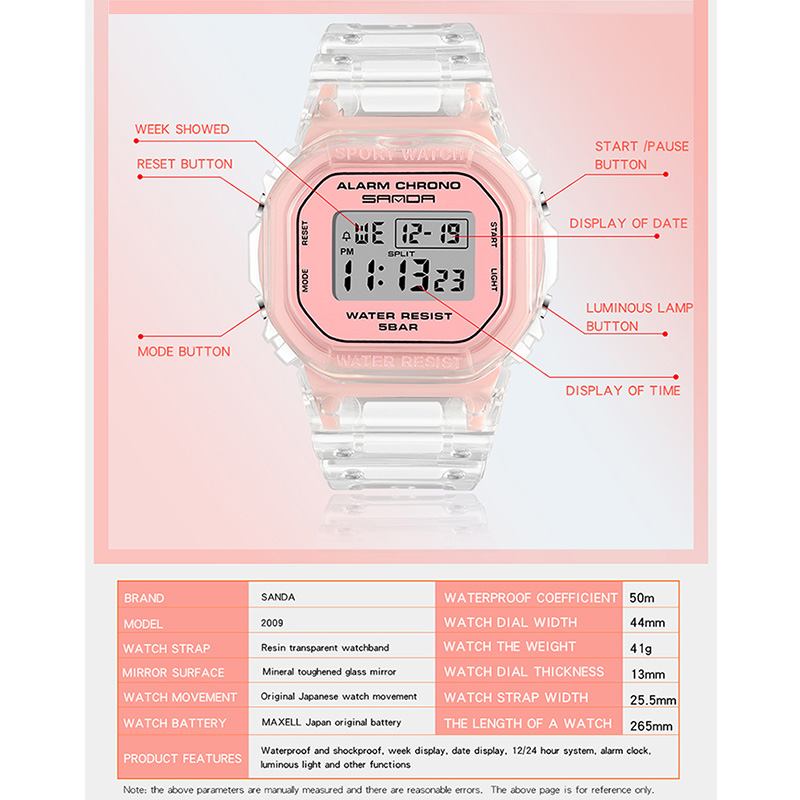SANDA Reloj deportivo de moda  - Luxury Watch White reseña y precio