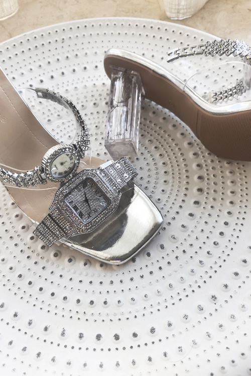 Sandalias de tacón alto con re - Luxury Watch Leather reseña y precio
