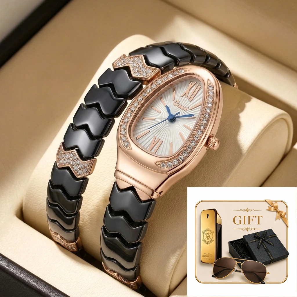 Juego de 4 Relojes de Cuarzo p - Luxury Watch Gold And Black reseña y precio