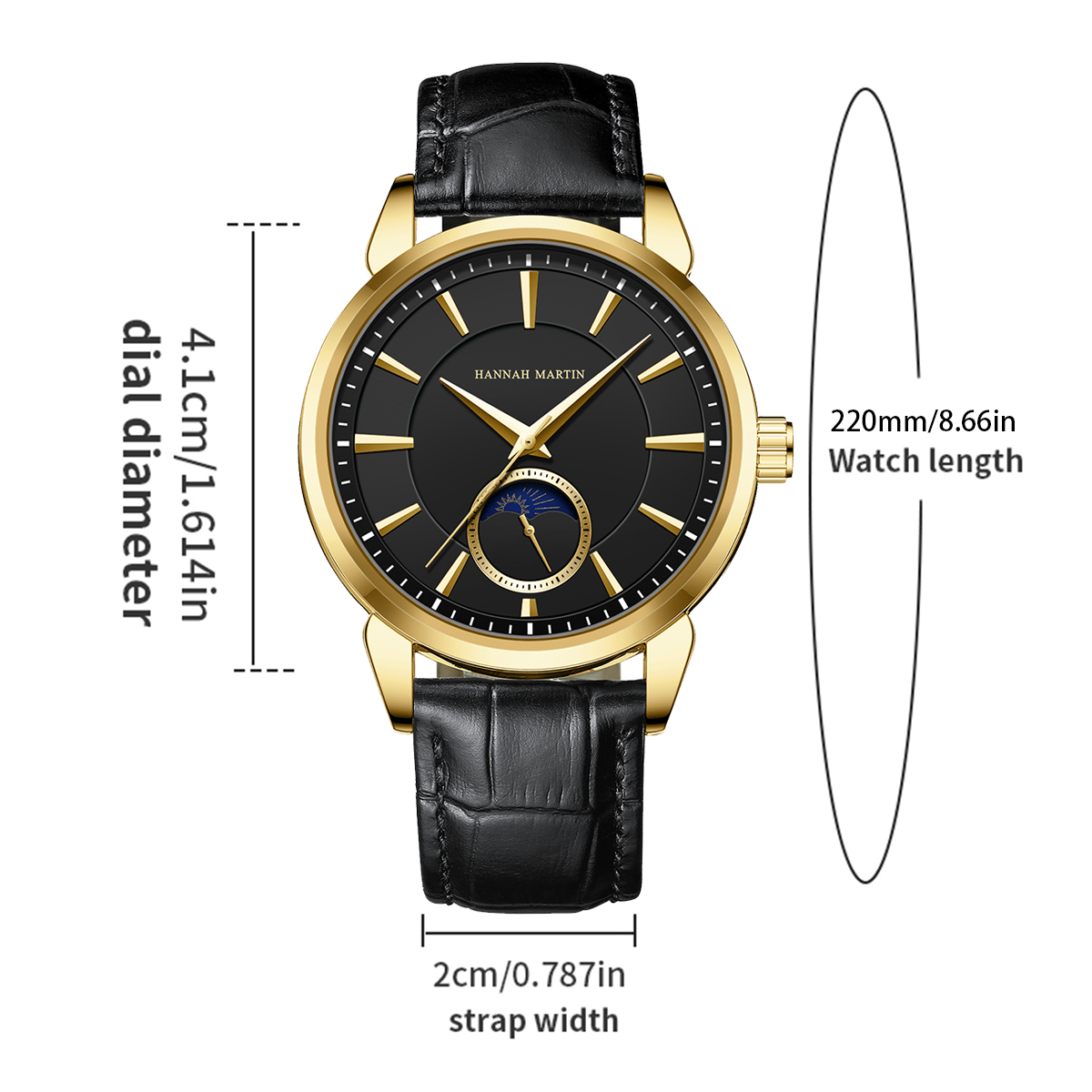 Reloj multifuncional Hannah Ma - Luxury Watch Gold And Black reseña y precio