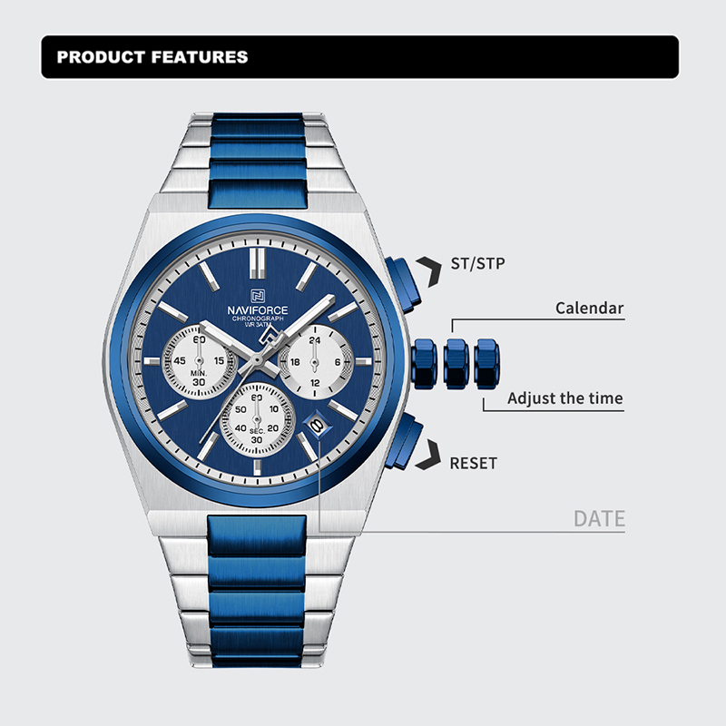 NAVIFORCE marca de tendencia c - Luxury Watch Black reseña y precio