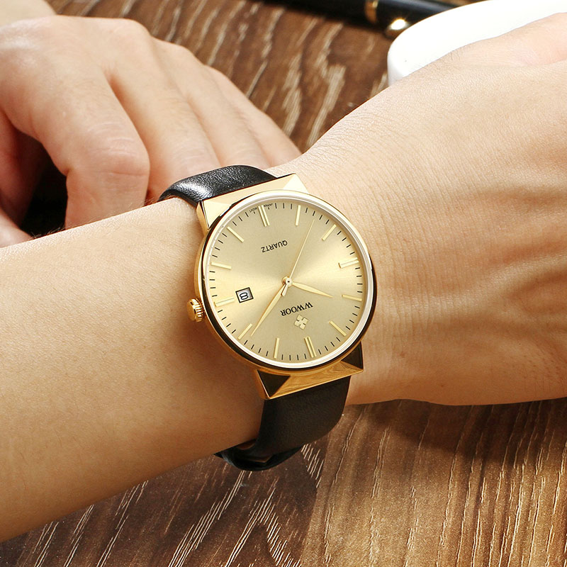 Relojes WWOOR para hombre, rel - Luxury Watch Gold And Black reseña y precio