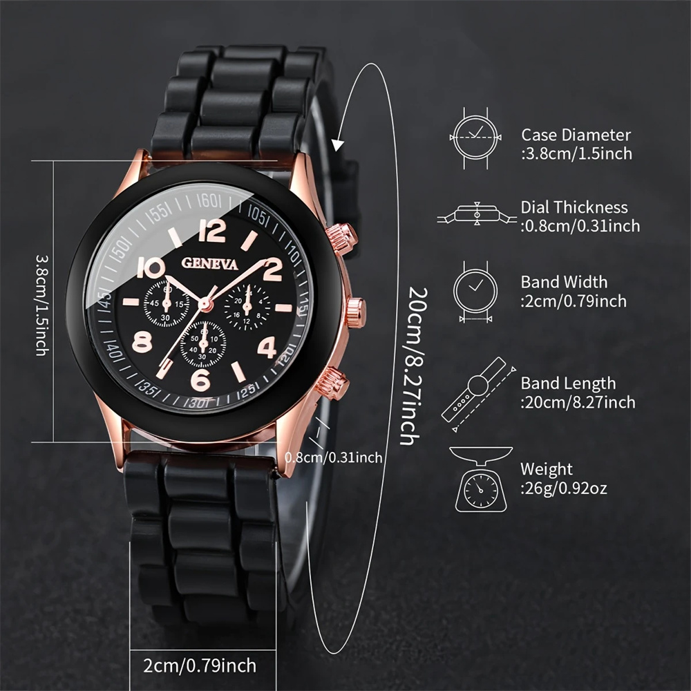 Conjunto de reloj de lujo para - Luxury Watch With Rubber Strap reseña y precio