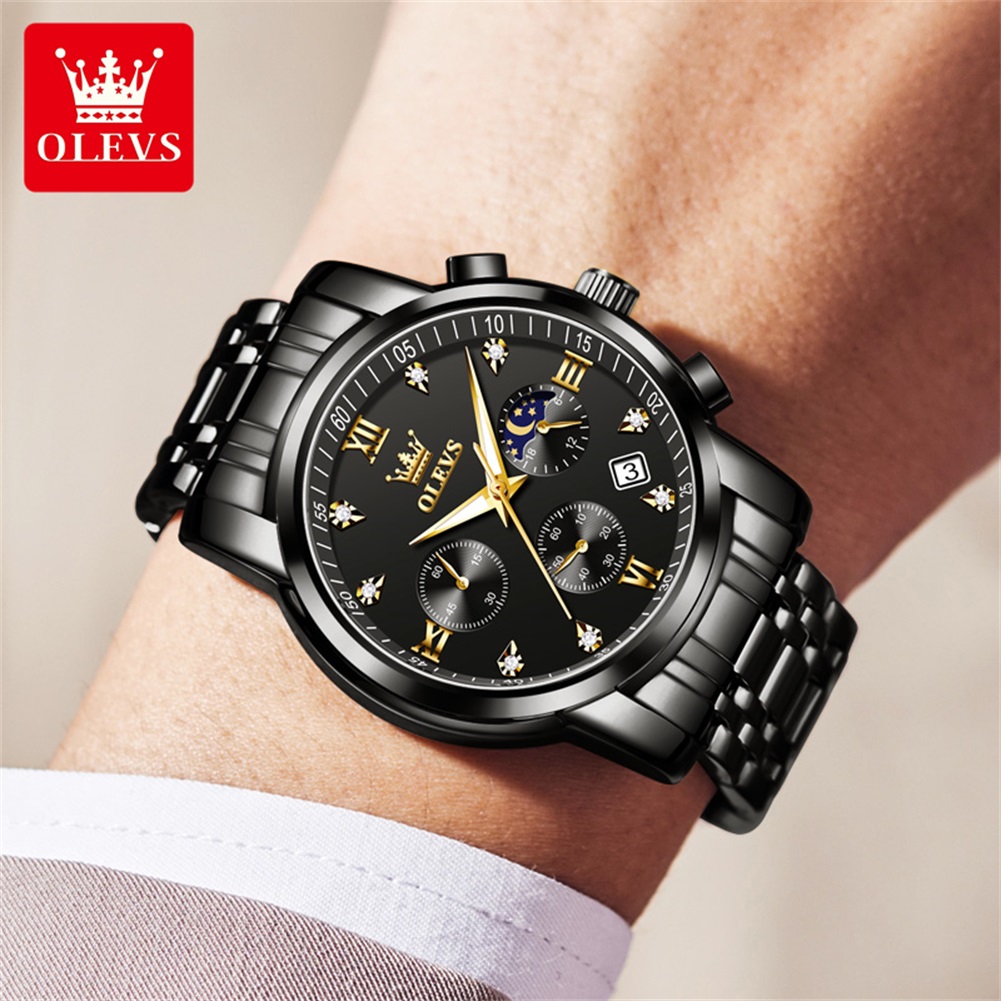 OLEVS Relojes populares para h - Luxury Watch Black reseña y precio