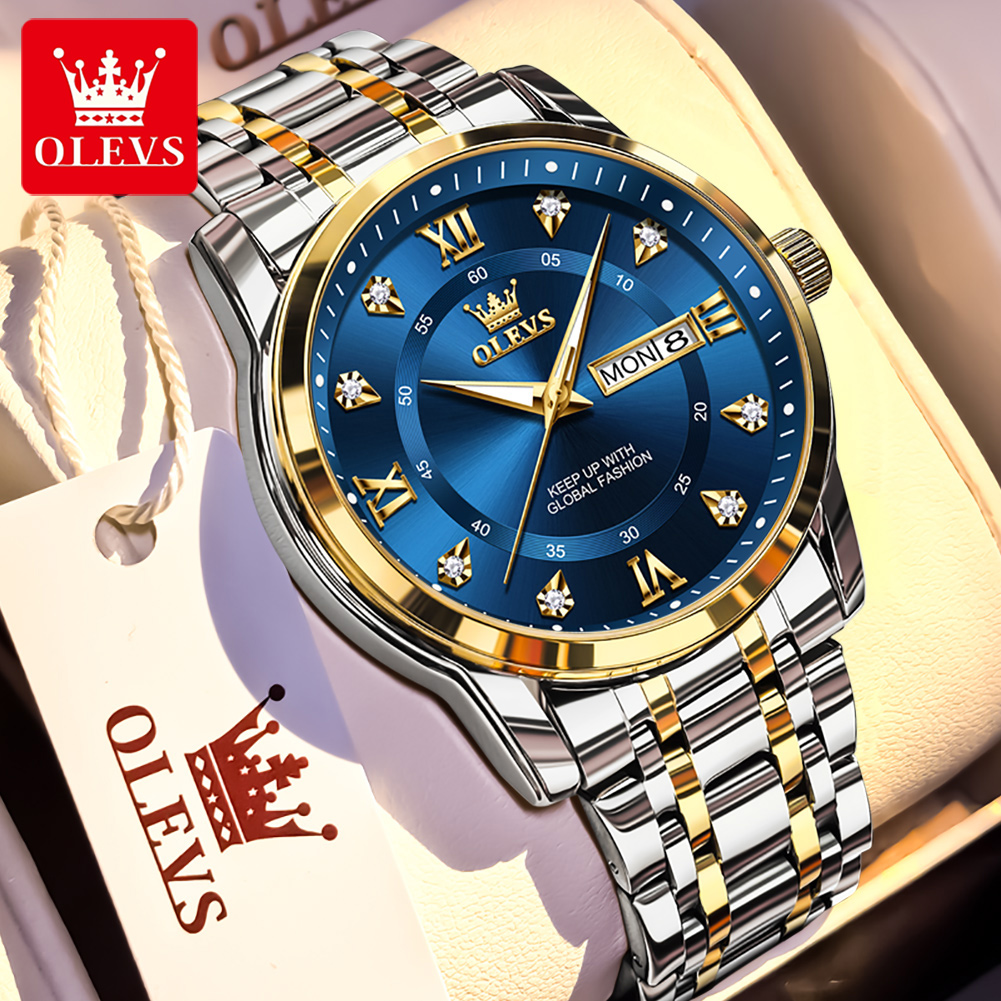 Marca OLEVS, relojes de moda p - Luxury Watch Display reseña y precio