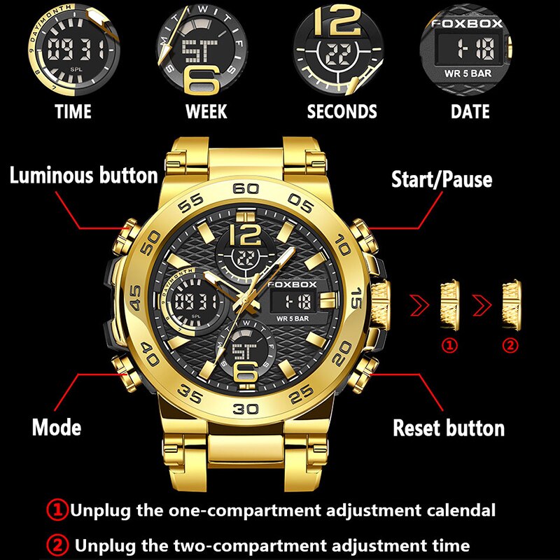FOXBOX-Reloj de negocios para  - Luxury Watch Collection Box reseña y precio