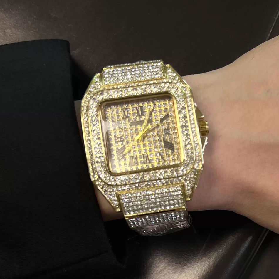 Reloj de pulsera cuadrado dora - Luxury Watch Gold And Black reseña y precio